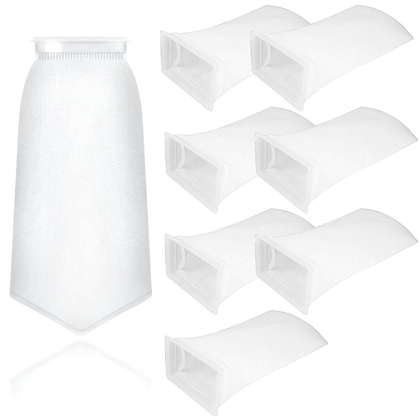 7 Inch Rectangle Filter Sock, 8 Pcs Saltwater Aquarium Filter Bags 300 μm Aquarium Filter Accessories for Saltwater Freshwater Fish Tank Filter