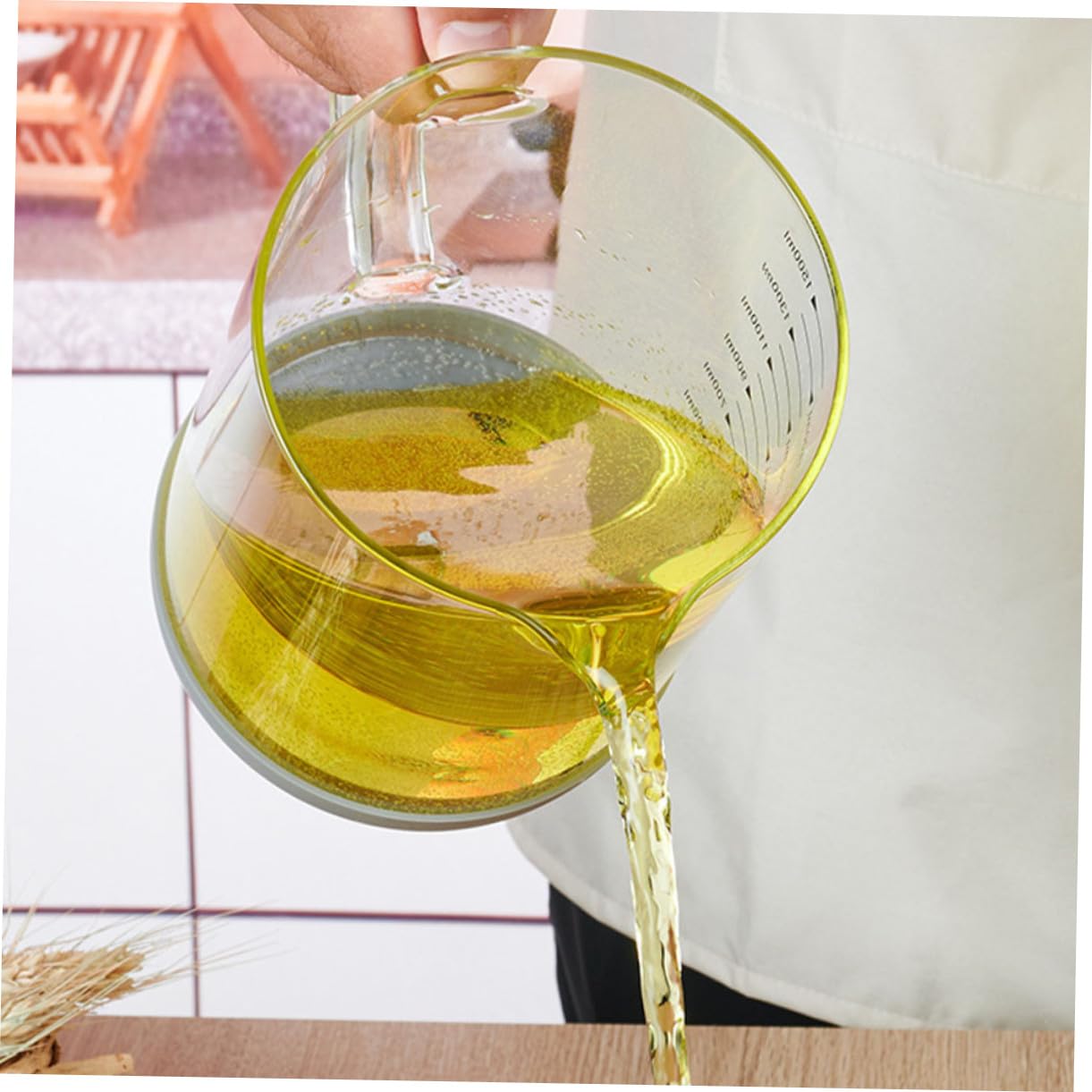 POPETPOP Passoire Métallique à Mailles Fines en Acier Inoxydable avec Récipient à Huile 1000ml pour Filtration et Stockage Cuisine avec Poignée Anti-brûlure