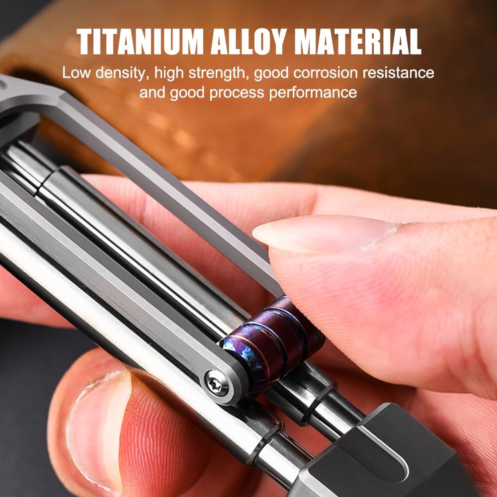 Titan Pry Bar, Brechstange, Pocket Titan-Stemmeisen mit Taschenclip und Dekompressionsrolle für Outdoor-Aktivitäten, Camping