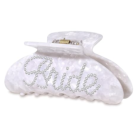 Bride Claw Clips Rhinestone Bride Hair Clips Bachelorette Party Decorations Bridal Shower Wedding Hair Grip Hair Barrettes for Women White Bride