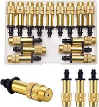 VooGenzek 15 Pieces Adjustable Brass Mebulization Sprayer, Sprinklers Atomizers, Copper Spray Nozzle, for Garden Irrigation Greenhouse Seedlings