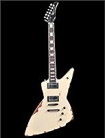 Vista 1 de KGD Relic Guitarra Eléctrica - Guitarra de Heavy Metal de 6 Cuerdas con Cejuela de Hueso, Guitarra Eléctrica Profesional para Adultos