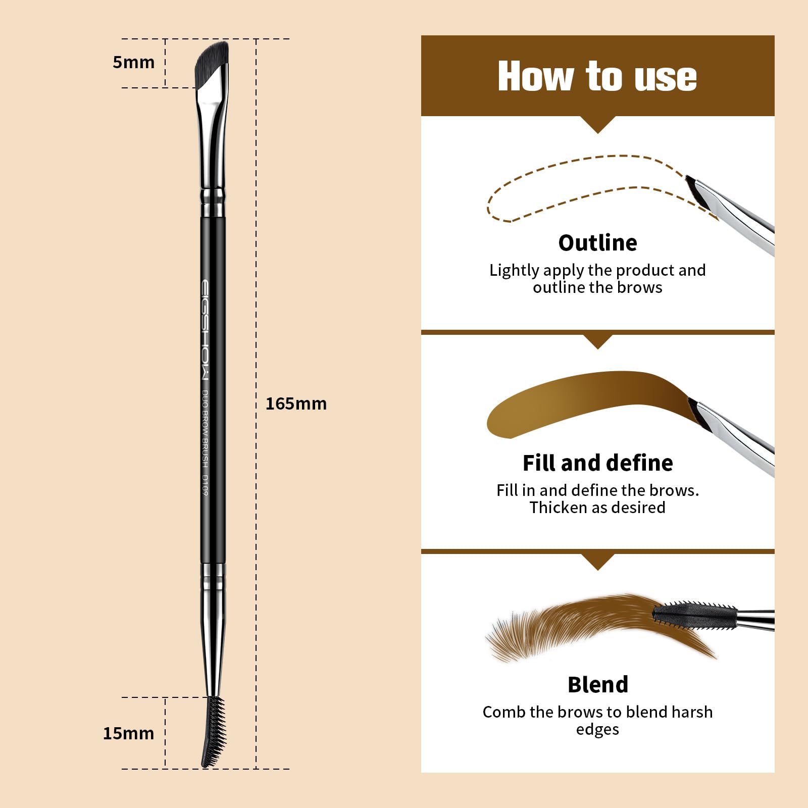 EIGSHOW Double Headed Eyebrow Brush - Image 3