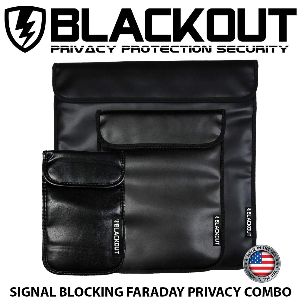 Blackout Rfid Blocking Faraday Cage Privacy Bag Emp Bag Combo