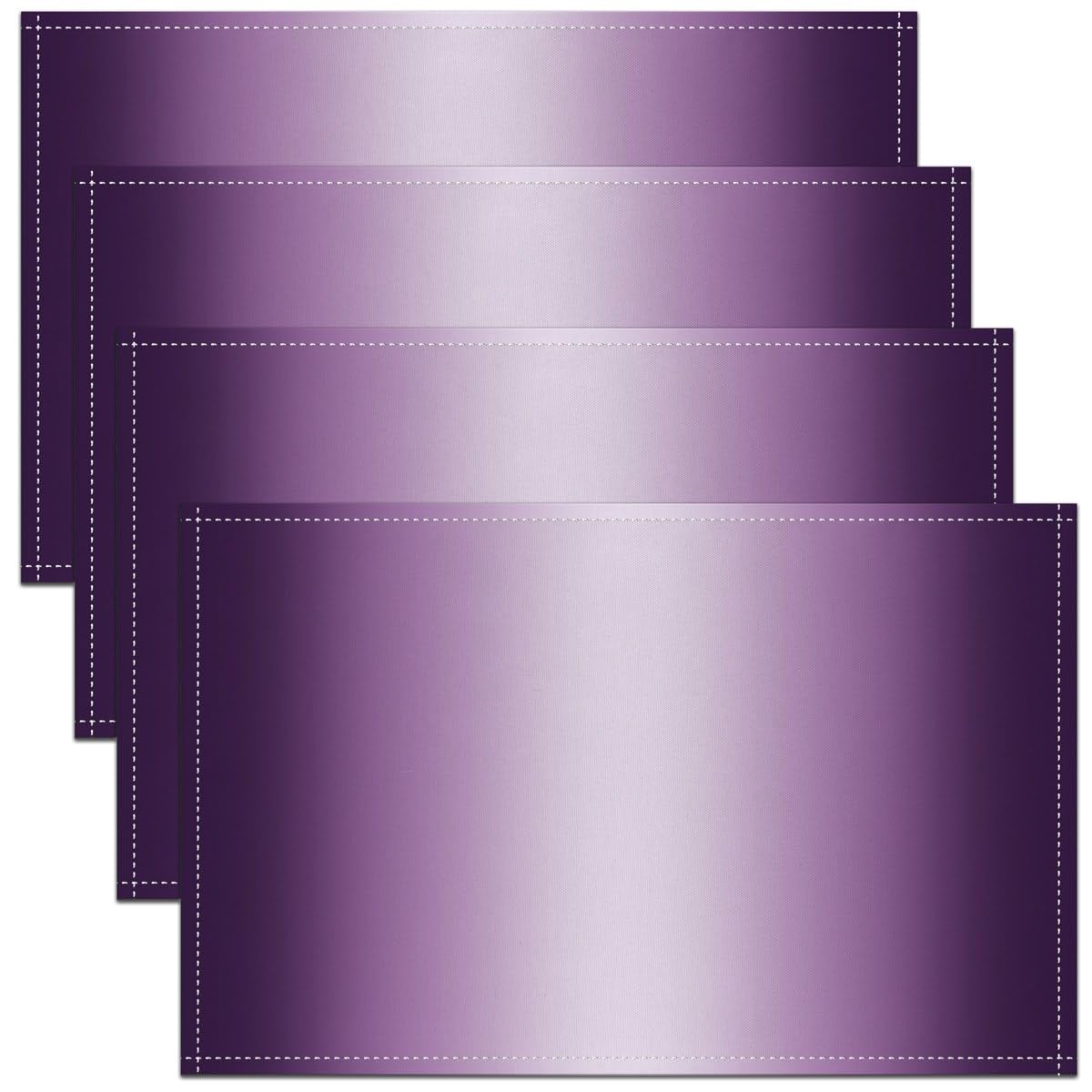 45X30cm Purple and White Gradient Style Placemat - Ombre Printed Washable Fabric Table Mats for Kids, Women, Men - Geometric