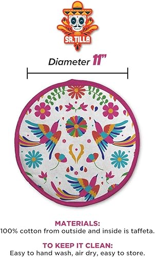 Miniatura 3 de Paquete de calentador de tortilla de 2 x 11 pulgadas. Calentador mexicano estándar de tortillaro, se coloca en microondas, mantiene la tortilla