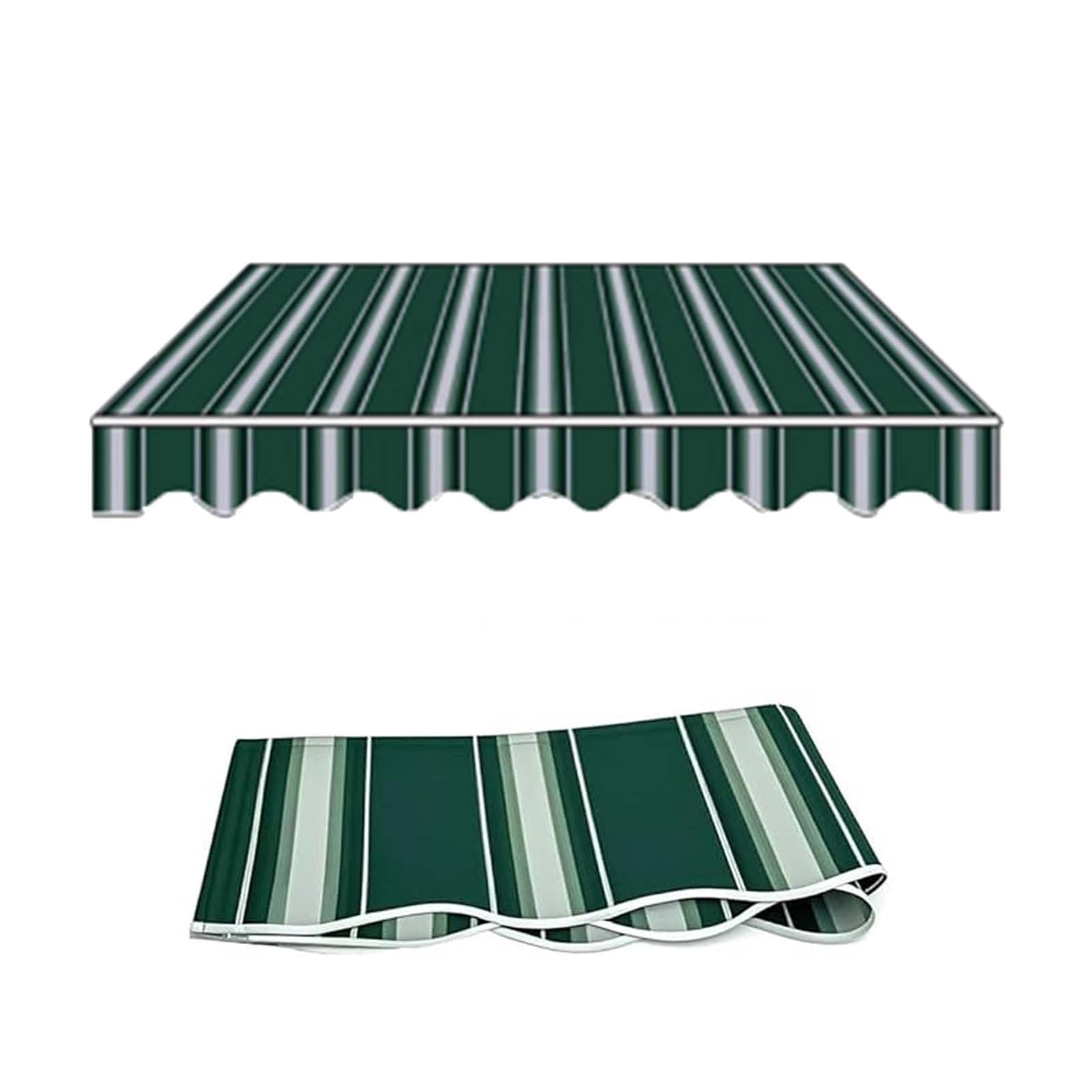 Ausziehbare Wohnmobil-Fenstermarkise, Ersatz-Stoffdach, 4,9 x 3,6 m, 3,6 x 3 m, 3 x 2,4 m, 2,4 x 2 m, Outdoor-Sonnenschutz für Wohnwagen, Terrasse, Grün (5 x 3,5 m)