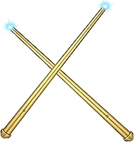 Vista 13 de Gejoy Varita mágica de 2 piezas para niños con luces de sonido, bruja maga, hada, cosplay, juguete, Halloween, cumpleaños, regalo (azul)