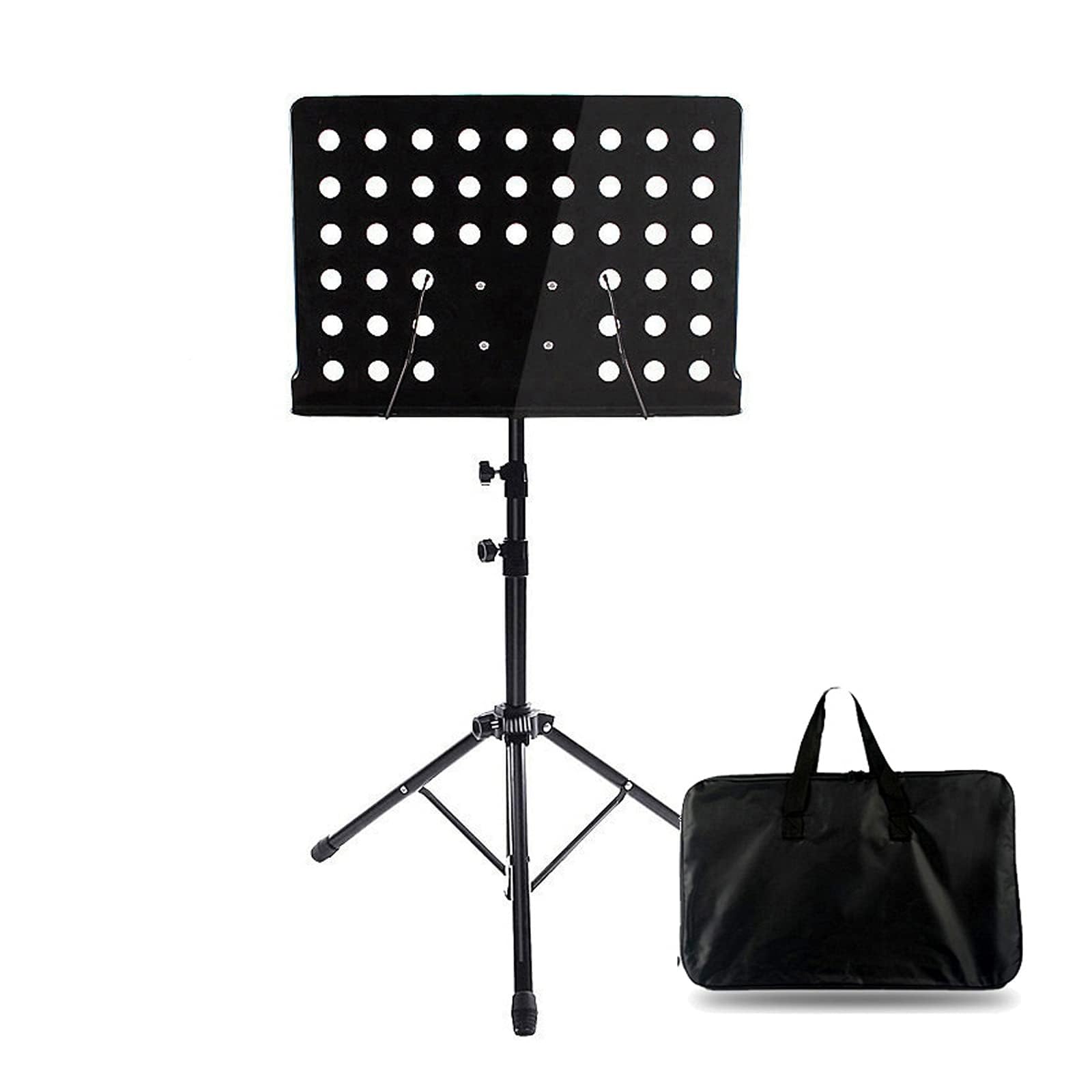 Atril Plegable 2 En 1 De Doble Uso para Partituras, Soporte para Partituras, con Bolsa De Transporte Impermeable, para Violín Y Director De Orquesta,Black