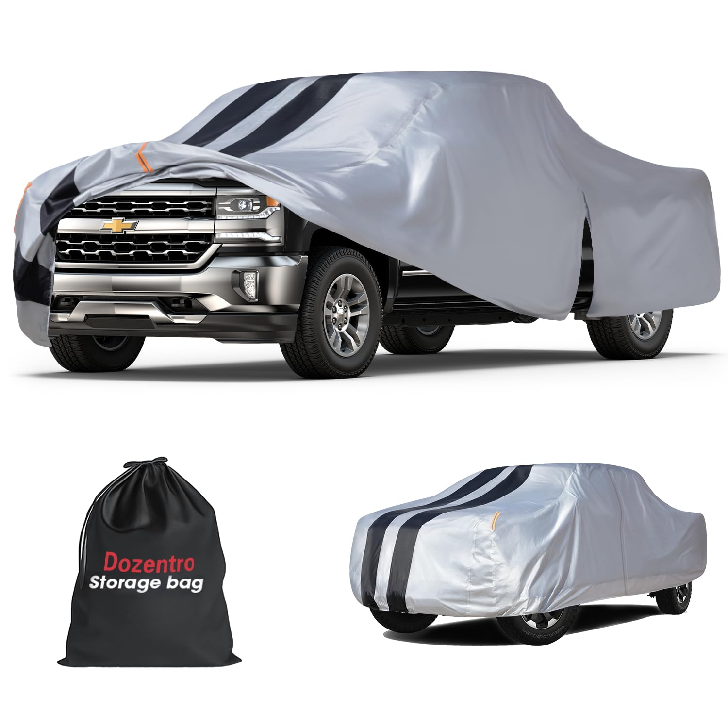 Chevrolet Silverado 1500 Truck Cover Custom Fit 1998-2026 Crew Cab Short Bed 5 7-5 8 With Door Zipper