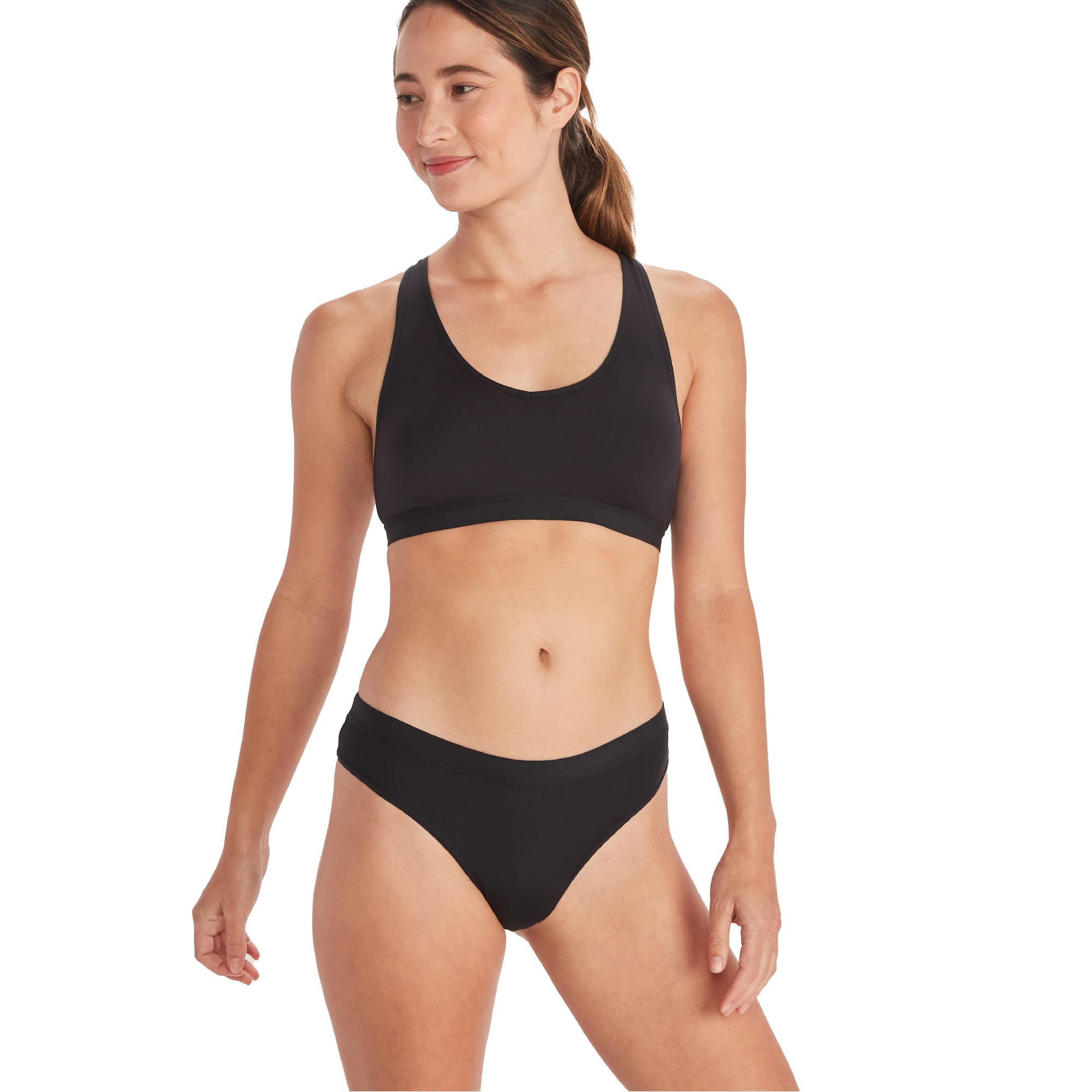 Photo 1 of ExOfficio Women's Give-N-Go Sport 2.0 Thong - Breathable & Durable Travel Underwear, Easy Clean, Black, X-Small