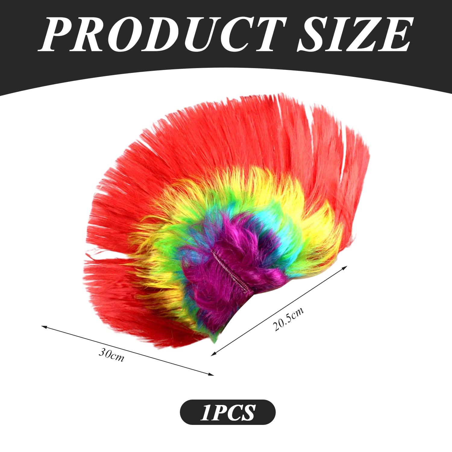 WUFGWBD 1 Piece Colorful Wig, Novelty Wig Headgear, Rock Prop Wig, Unisex, Fun Wig, Party Headwear, Mixed Colors - Image 2