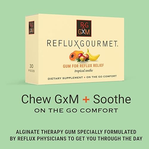 Miniatura 10 de Reflux Gourmet Berry Soothe GxM - Goma de mascar de bicarbonato de sodio para reflujo ácido, apoyo oral, cognitivo y digestivo, natural con