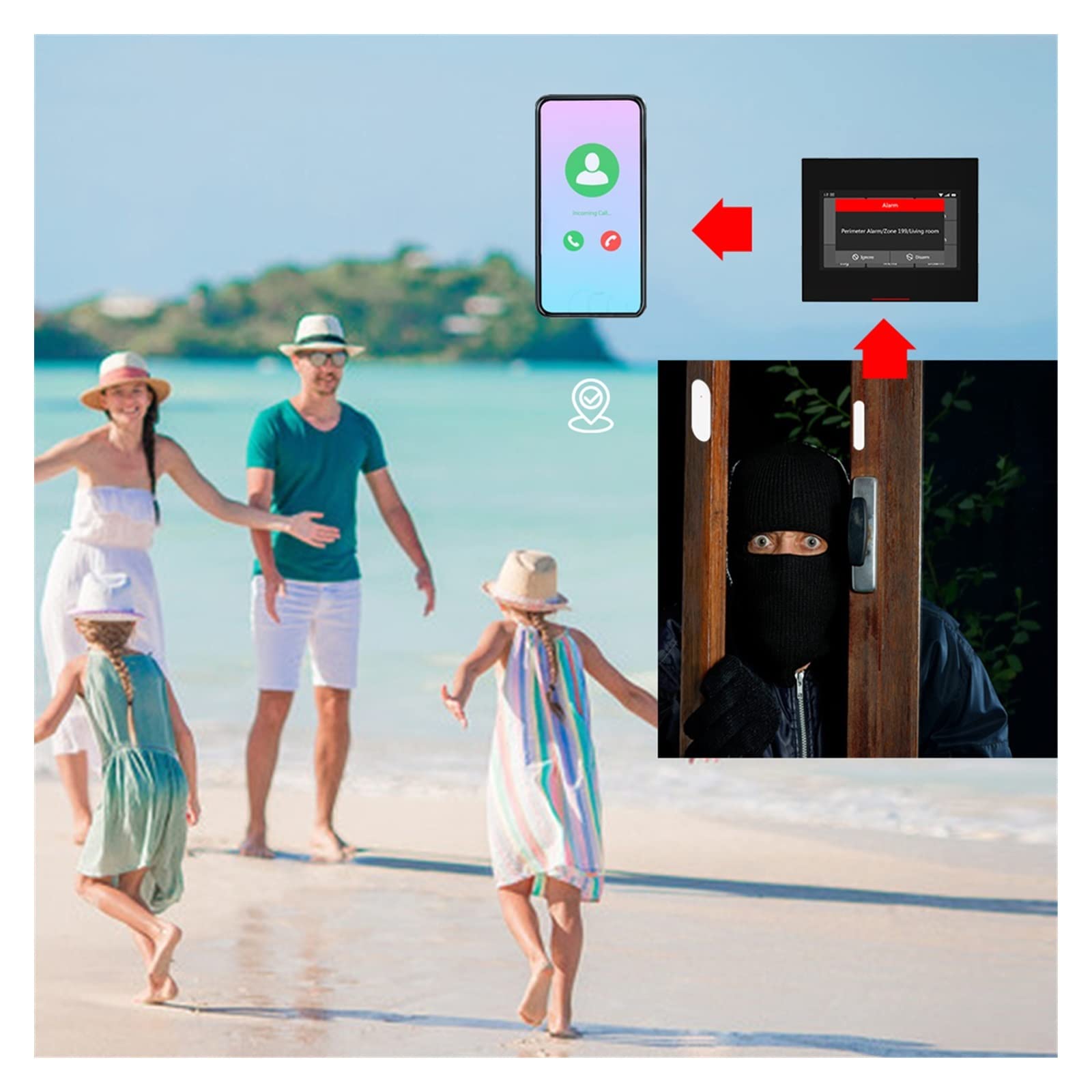 Kit de alarmas de Seguridad inalámbrica de Tuya for Alarma de Seguridad for el hogar House Inteligente con Sensor de Humo Pir Detectores en la cámara Externa