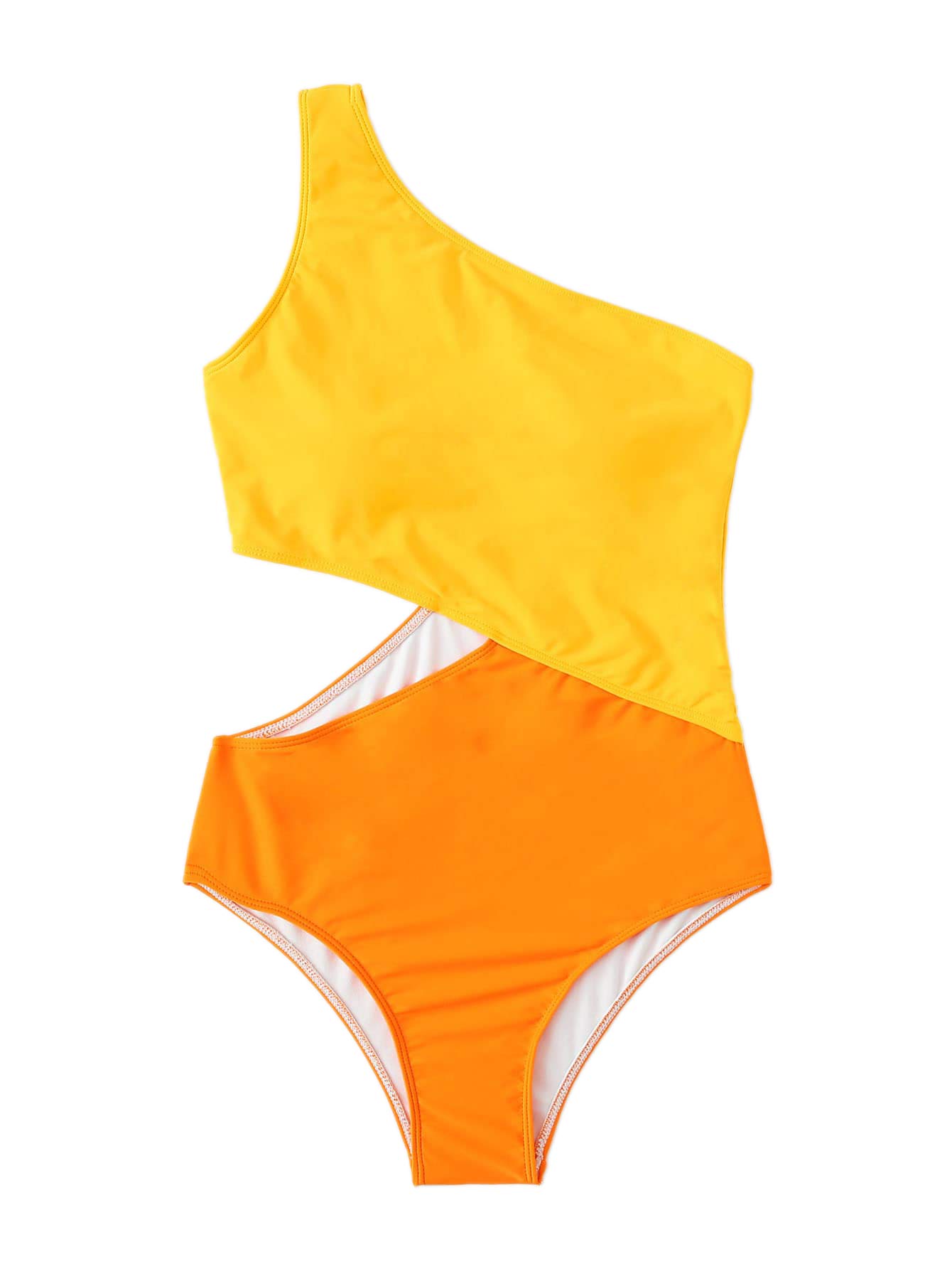 SweatyRocksWomen's Bathing Suits One Shoulder Cutout One Piece Swimsuit Swimwear Monokini