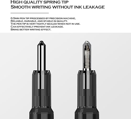 Miniatura 8 de DUNBONG Bolígrafos de gel retráctiles de 0.020 in, tinta negra, punta de aguja, diseño de superficie de corte en forma de diamante, caja de 6