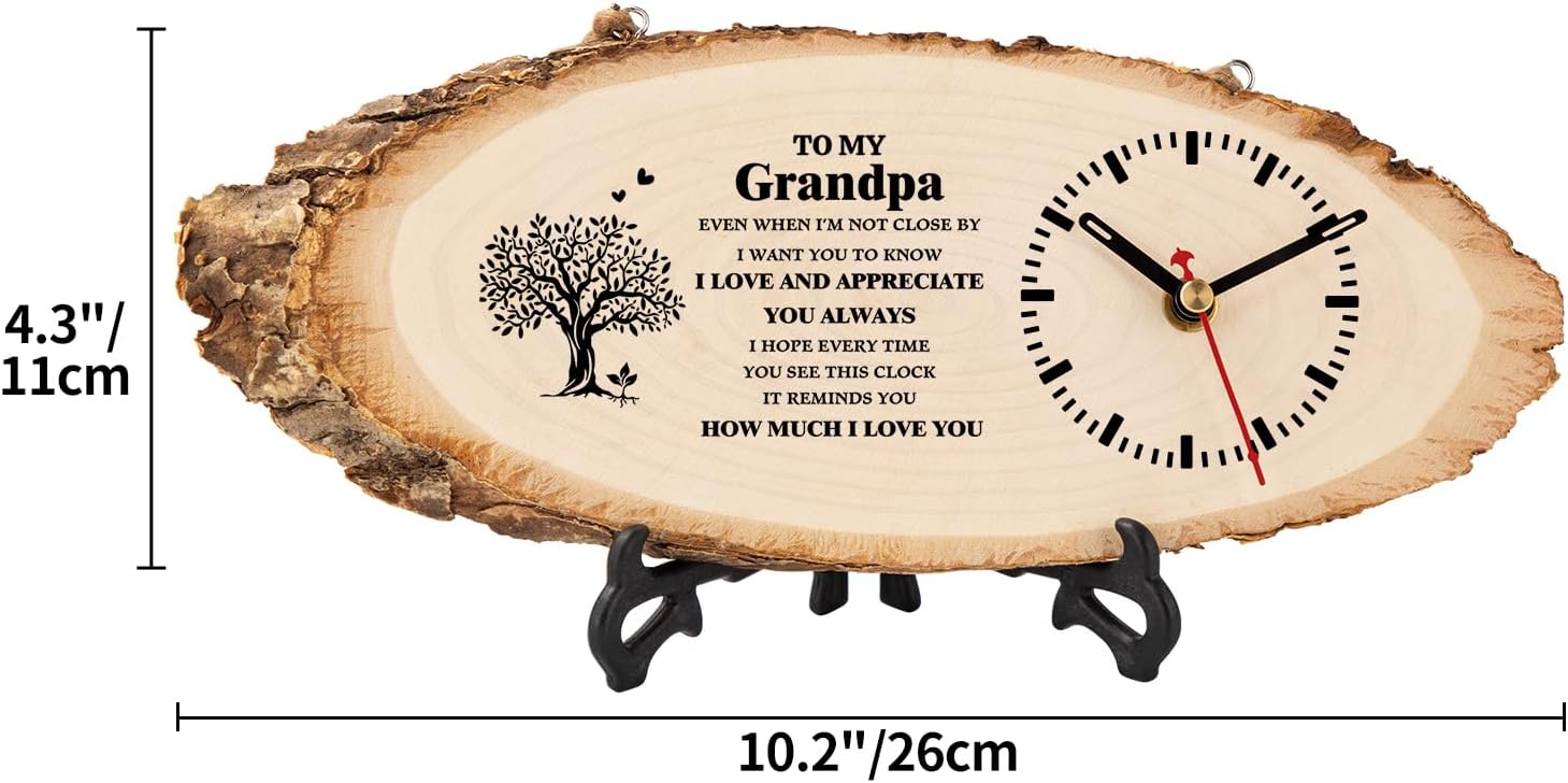 Gifts for Grandpa, Grandpa Birthday Gifts Wooden Clock Wall Decor | Retirement Birthday Gifts for Grandpa, Grandpa Gifts for Birthday DIY Wooden Clock