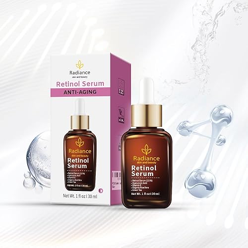 Miniatura 9 de RADIANCE - Suero de retinol para rostro con vitamina E, aceite de jojoba orgánico, aloe vera, té verde, ácido hialurónico para suavizar líneas