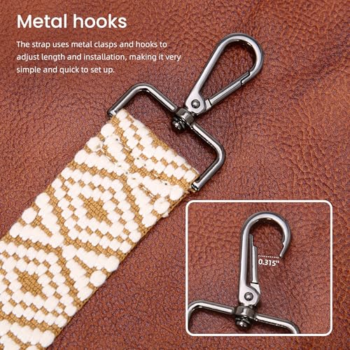 Iswee Leather Crossbody Bag for Women Medium Top Handle Shoulder Purse with Boho Guitar Strap4