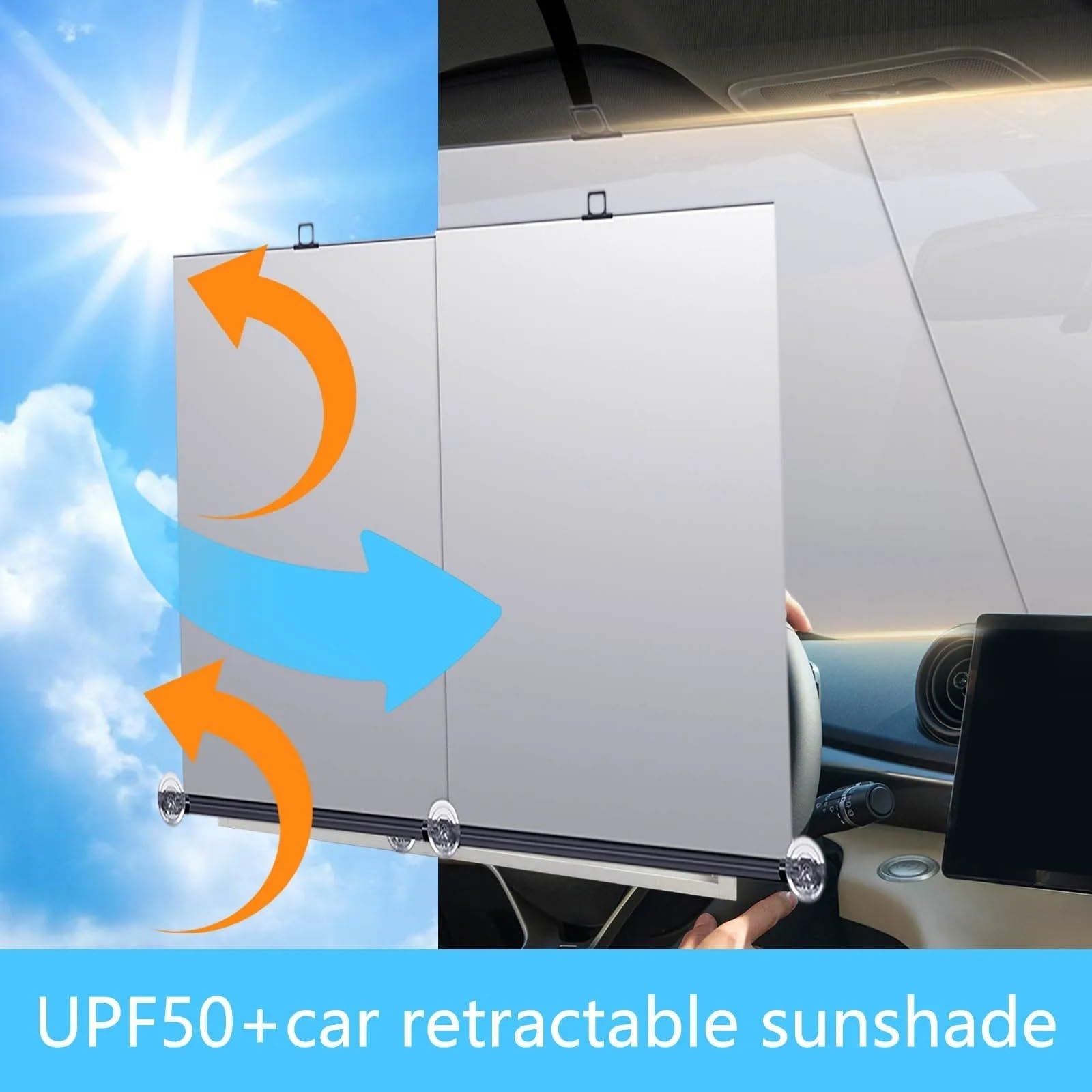 Parasol para Coche, Parabrisas Delantero Retráctil, Suministros De Verano Parabrisas para Coche