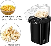 Vista 5 de Nostalgia - Máquina eléctrica para hacer palomitas de maíz de aire caliente, 1200 W, 16 tazas, 3 minutos hechos, totalmente automática, saludable