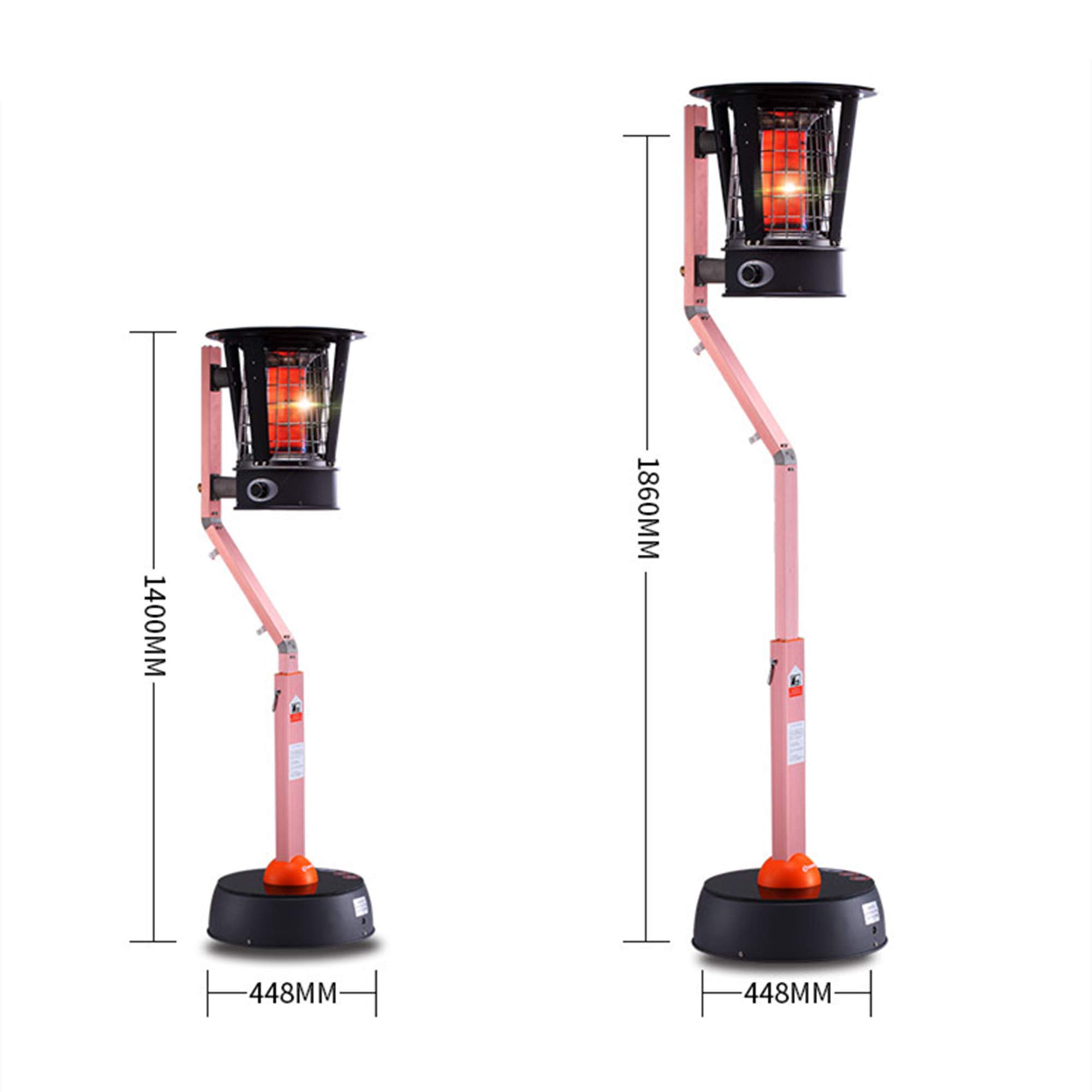 Nuovo riscaldatore da patio sollevabile, riscaldatore a gas propano per esterni commerciale, lampada per riscaldamento da giardino a calore rapido e silenzioso, stufa di riscaldamento regolabile in