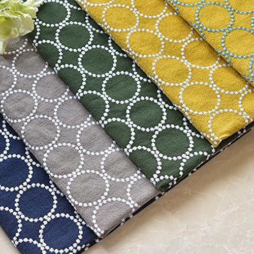 Tissus Couture Tissu de lin coton broderie for la nappe d'oreiller sac vêtements décorer(3)