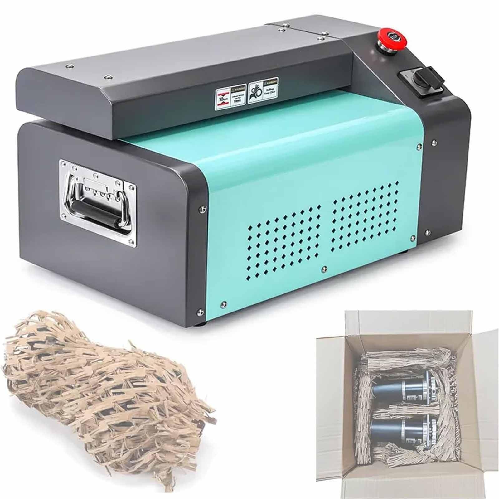 Máquina trituradora de papel para embalaje de cartón y panal, ancho de corte de 350 mm, interruptor giratorio, cortador de cartón de residuos pequeños para embalaje exprés, 450 mm