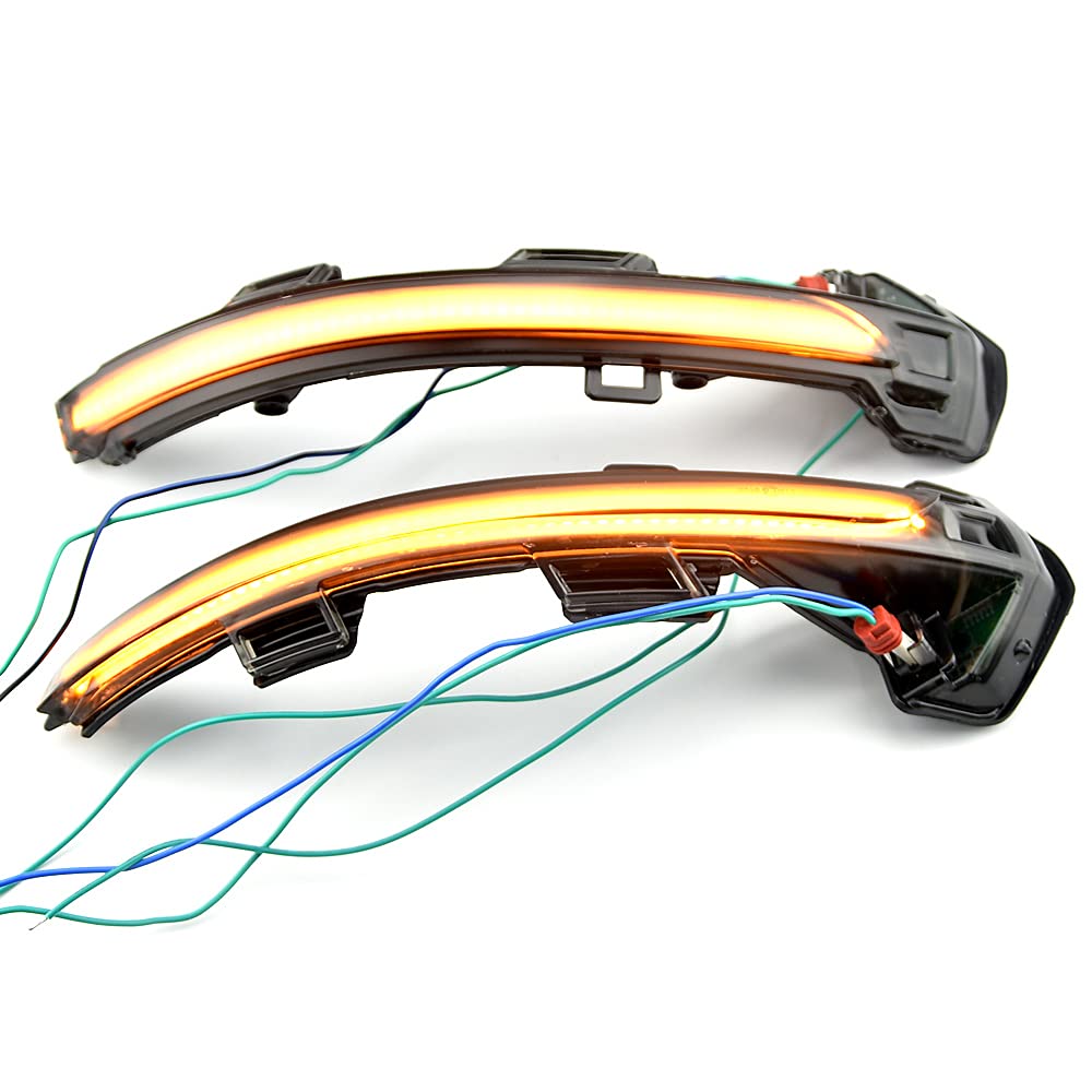 QKLsudua 2pcs Dynamic Side Mirror Indicator Turn Signal Light Sequential Blink Compatible with VW Golf 8 GTI R GTE GTD MK8 2020 2021