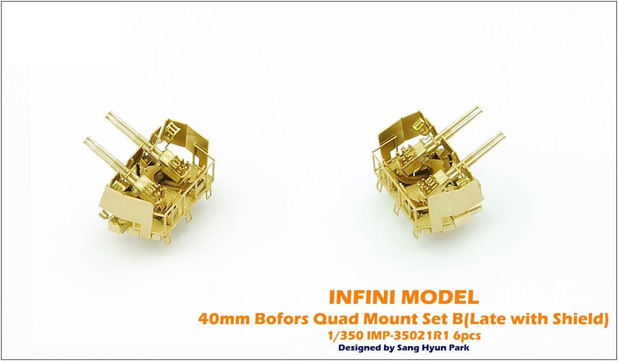 INFINI Model 1/350 Ship for Etching Part Series United States Navy Bofors 40mm Four Twin Cannon B Parts for Late-Type six-Filled Plastic Model IMP3521