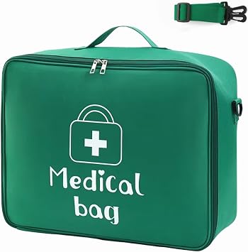 Red First Aid Bag Empty 1st Aid Bag Medical Travel Case Emergency Storage Compact Medicine Bags for Car Office Kitchen Sport Outdoors Camping Hiking Pet Green L