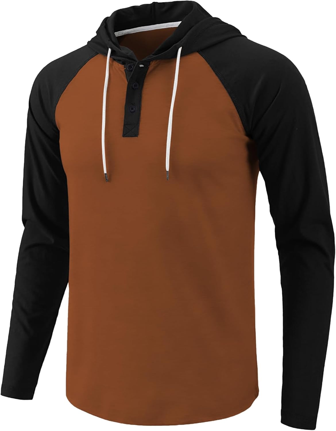 Men's Casual Sweatshirts Fall Hooded Long Sleeve Shirts Drawstring Color Block Pullover Hoodies