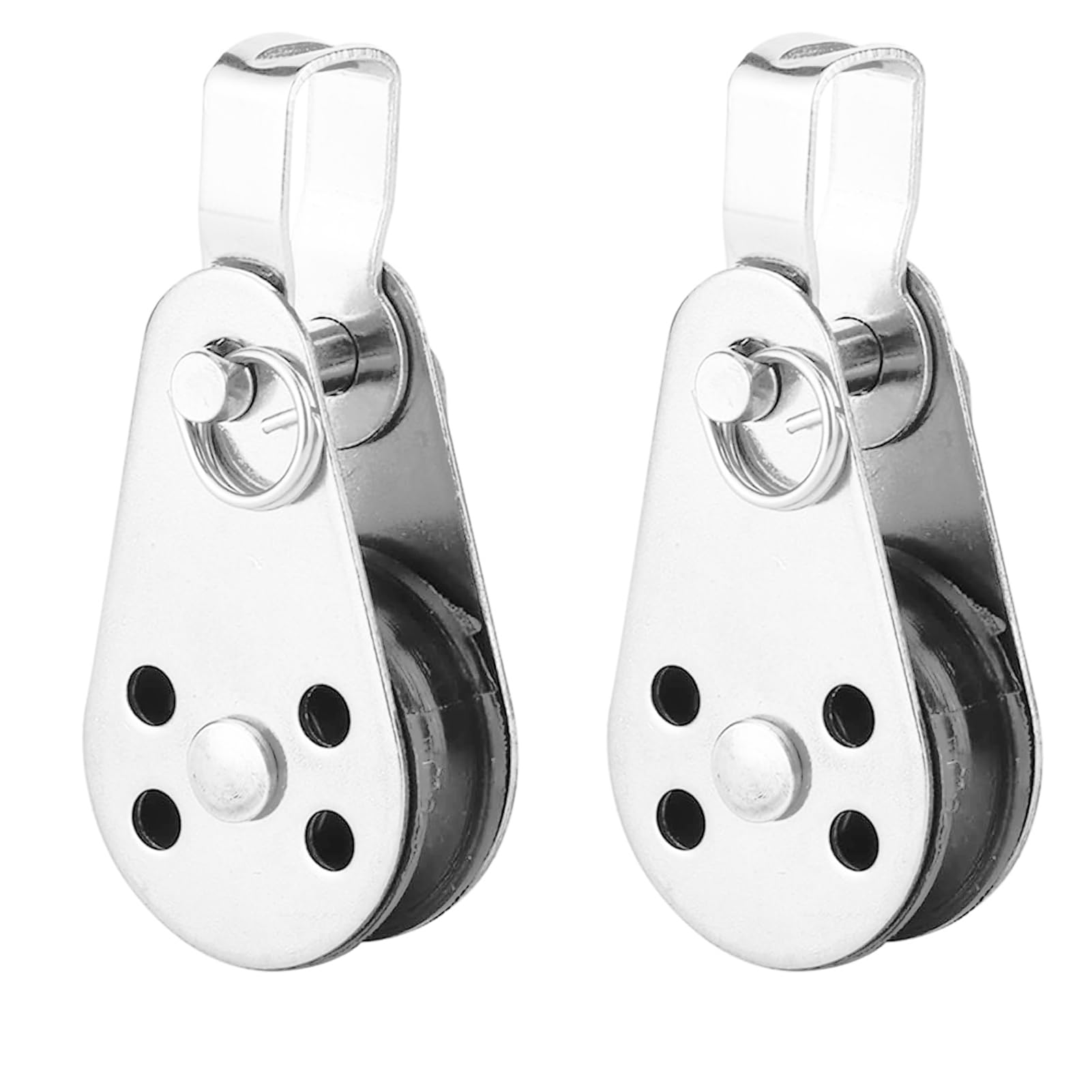 QISHUO SUS316 Durable Lifting Load Pulley Block Wheels Single Pulley Durable Outdoor Stainless Steel Strong Pulley Blocks Rope Suitable for 0.08 to