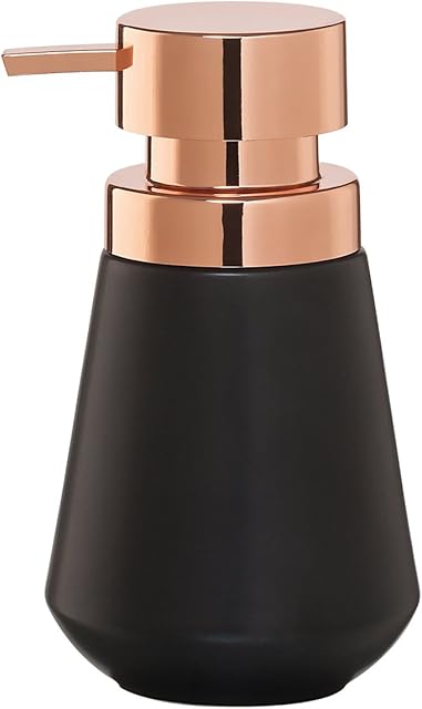 Sealskin Conical Soap Dispenser, Porcelain, Black, 10 x 16.5 x 10 cm
