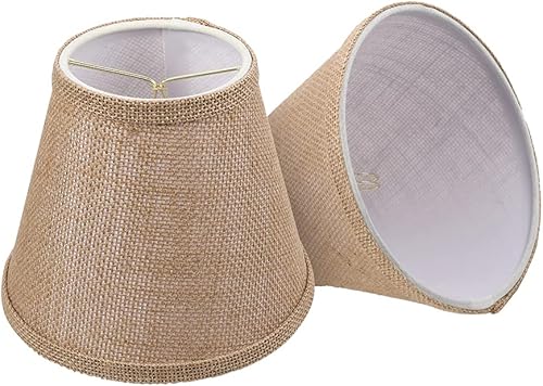 ALUCSET Juego de 2 bombillas pequeñas de malla doble con clip para bombillas de candelabro, pantalla de tela de barril para lámpara de pared de mesa