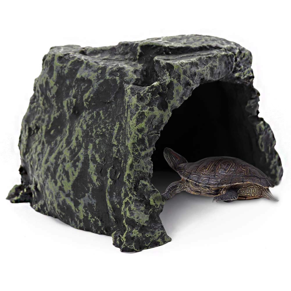 MUALROUS Cueva de Reptiles de La Roca del Escondite de La Roca del Hábitat de La Decoración del Acuario Pequeño Escondite de La Tortuga Para Lagartos Tortugas Reptiles Anfibios Peces