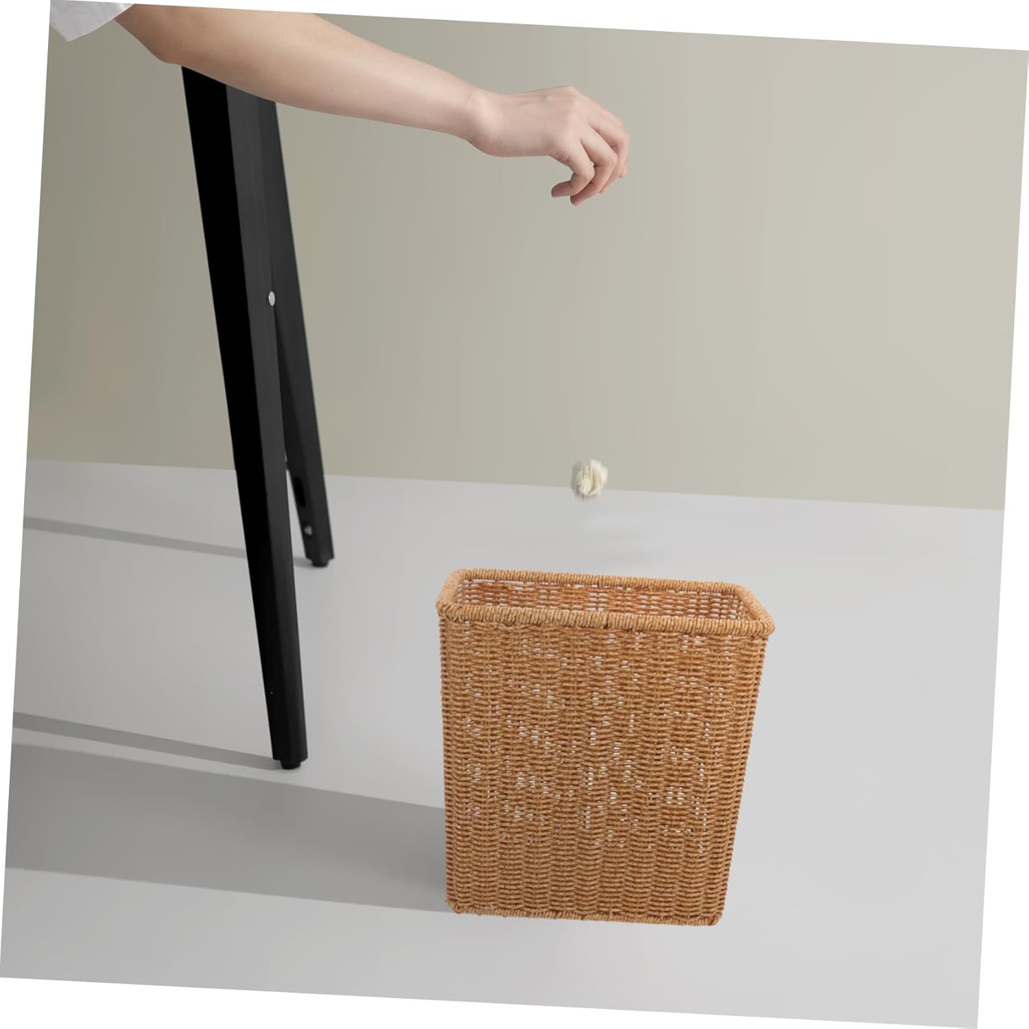 Woven Trash Can Kitchen Basket Storage Organizer Wastebasket Woven Basket for Home