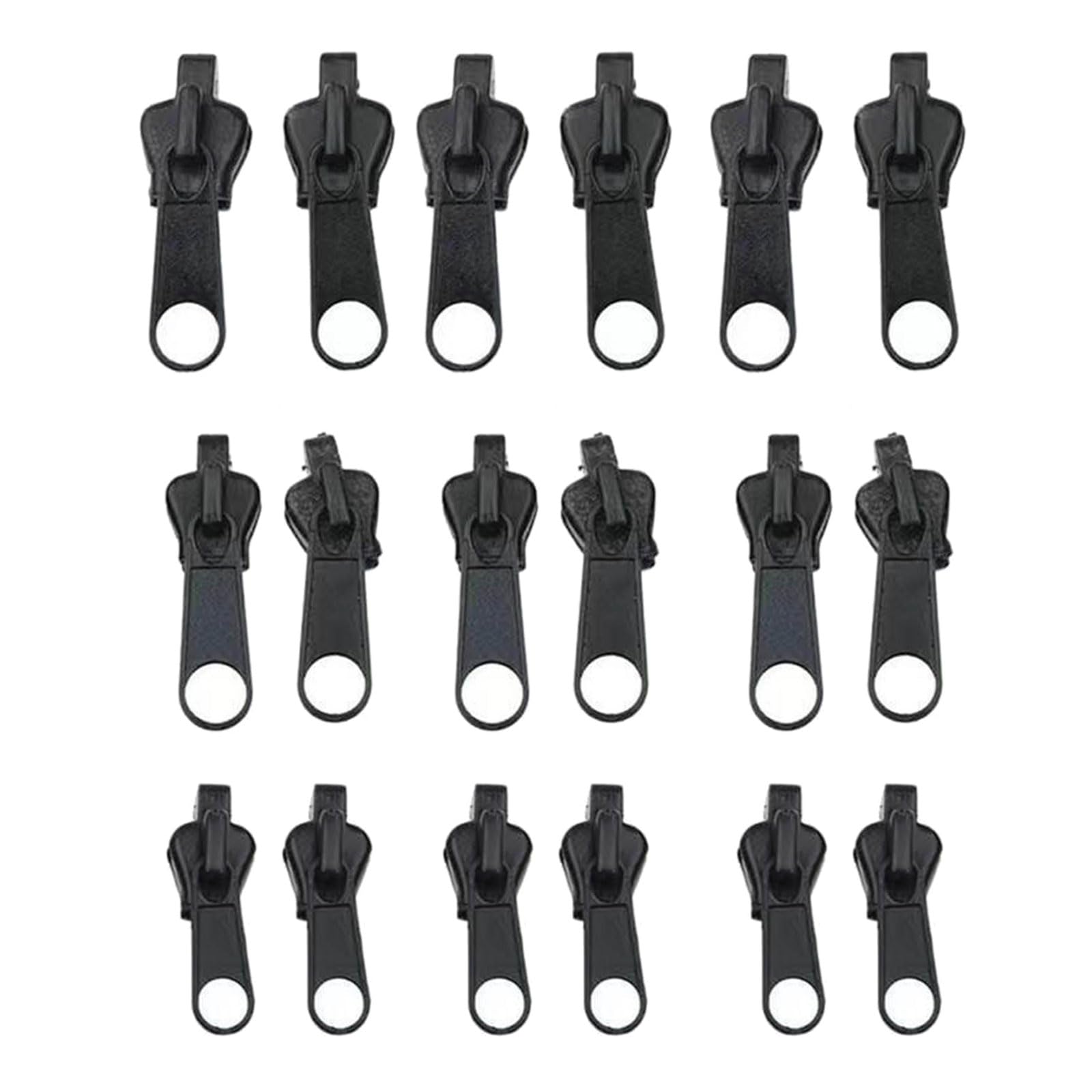 18x Zippers Sliders Zippers Repair Kits Pullers Replacement Teeth for Jackets Suitcases Jeans