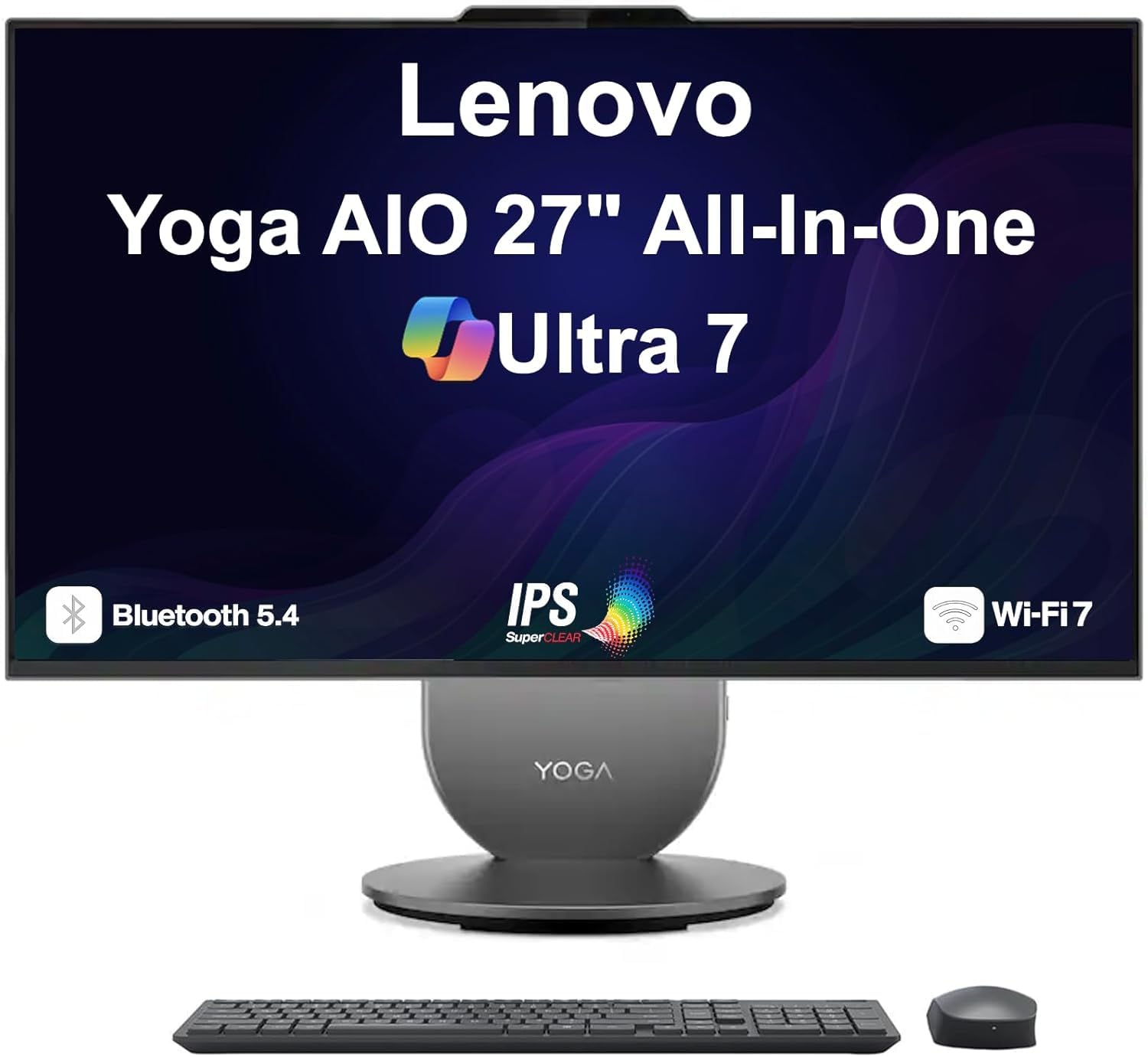 Lenovo Yoga AIO Desktop 27" IPS QHD Display W/Lift, Rotate, &amp; Swivel