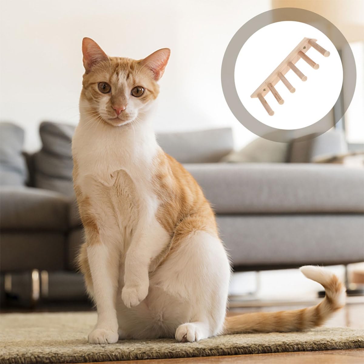 Mensola da Parete per Gatti a Livelli, 2 Pezzi, Beige