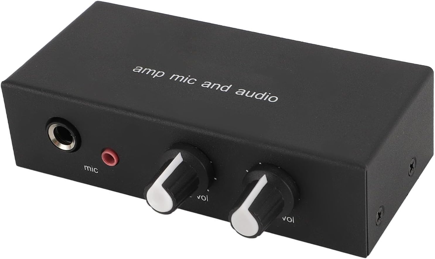 3.5mm Condenser Microphone Headphone Amplifier, Widely Compatible Low Noise Stereo Sound Preamplifier for Musical Instruments (US Plug)