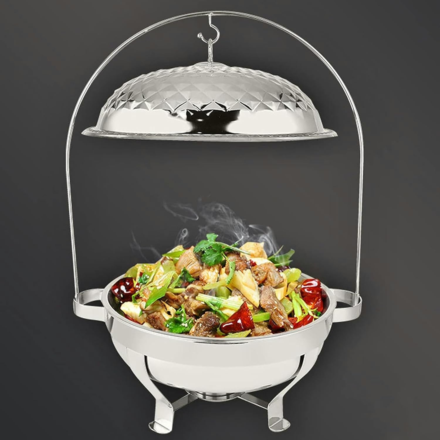 Buffet Servers and Heaters - Food Heaters for Catering Events, Buffet Sets, Stainless Steel Catering Food Heaters, Hotpot Buffet Sets, Cold Plate Server Sets (Silver 8L)