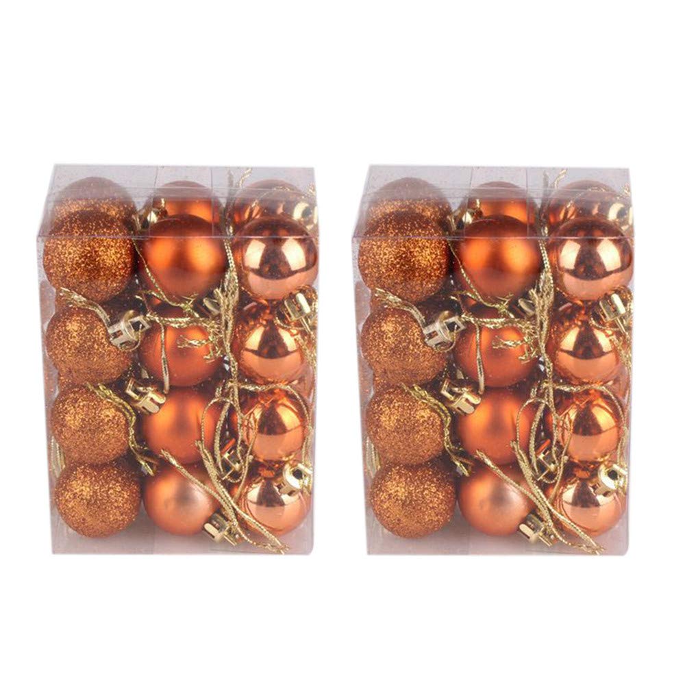 Am Clearance A-Orange Baubles, 24/48Pc Christmas Balls Ornaments Set For Tree Decorations - Small Mini Shatterproof Hanging Balls For Xmas Holiday Wedding Party Home Decor (, 48Pc/3Cm)