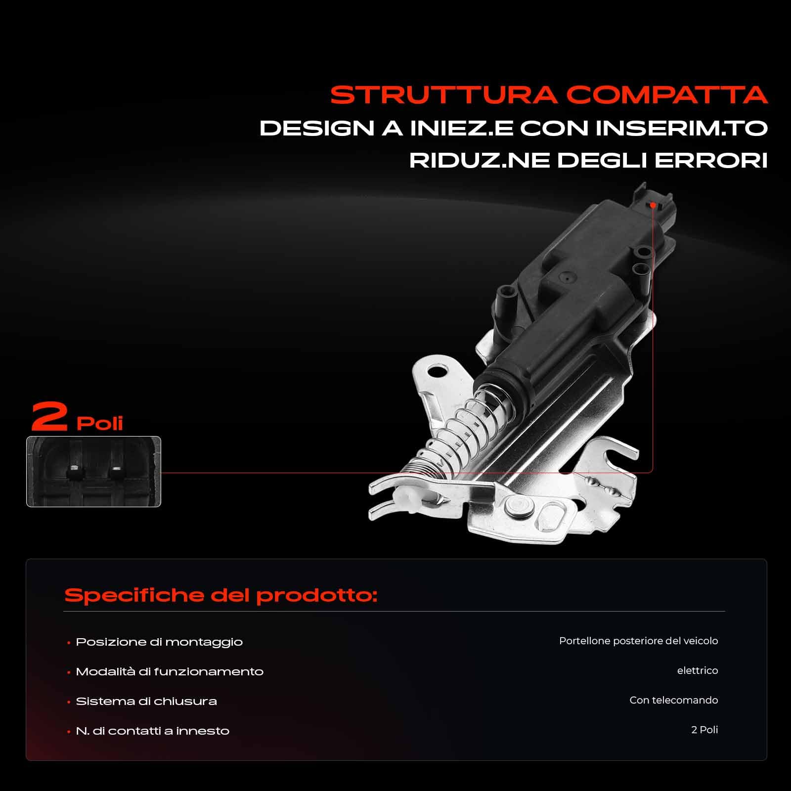 Frankberg Serratura portellone posteriore Serratura portellone posteriore Compatibile con Fiesta V JD JH Fusion JU Fiesta V Van Fiesta V JH_ JD_ Replace# 1481081,2S6T-432A98-AF