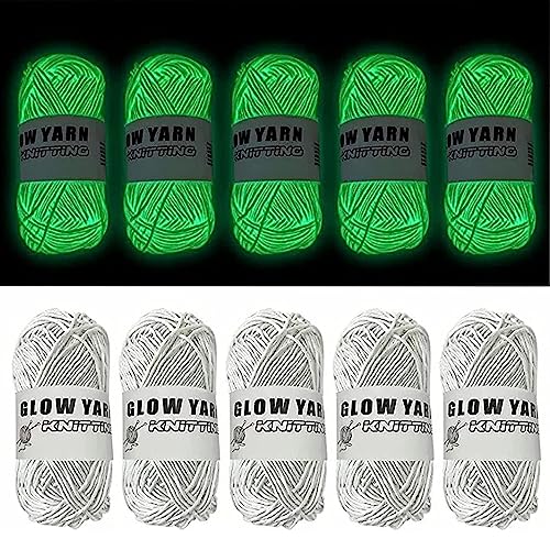 5 Rolls Glow in The Dark Yarn for Crochet, 2025...