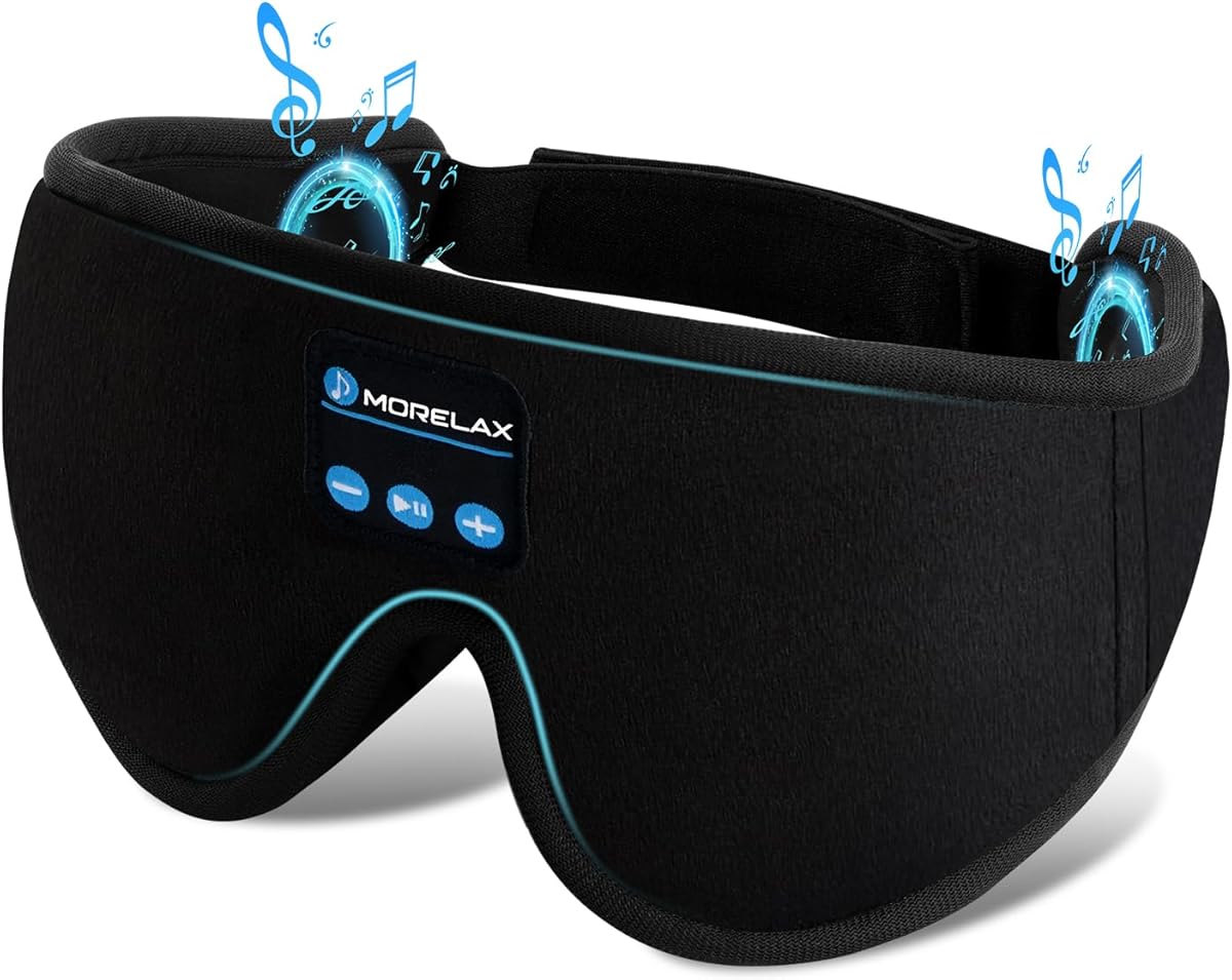 Maska do spania ze słuchawkami Bluetooth, maska do spania 3D, bezprzewodowa, muzyczna maska na oczy do spania na boku/plecach, prezent