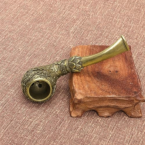 Pipe laiton sculpté avec poisson en cuivre pour collectionneur