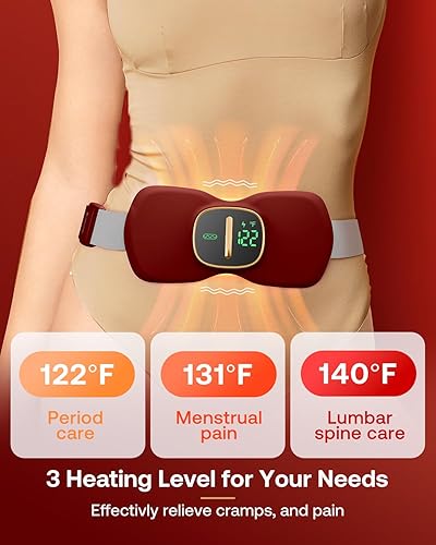 Miniatura 9 de Almohadilla térmica para calambres menstruales, elegible para la FSA HSA, almohadilla térmica portátil para aliviar el dolor, cinturón térmico para