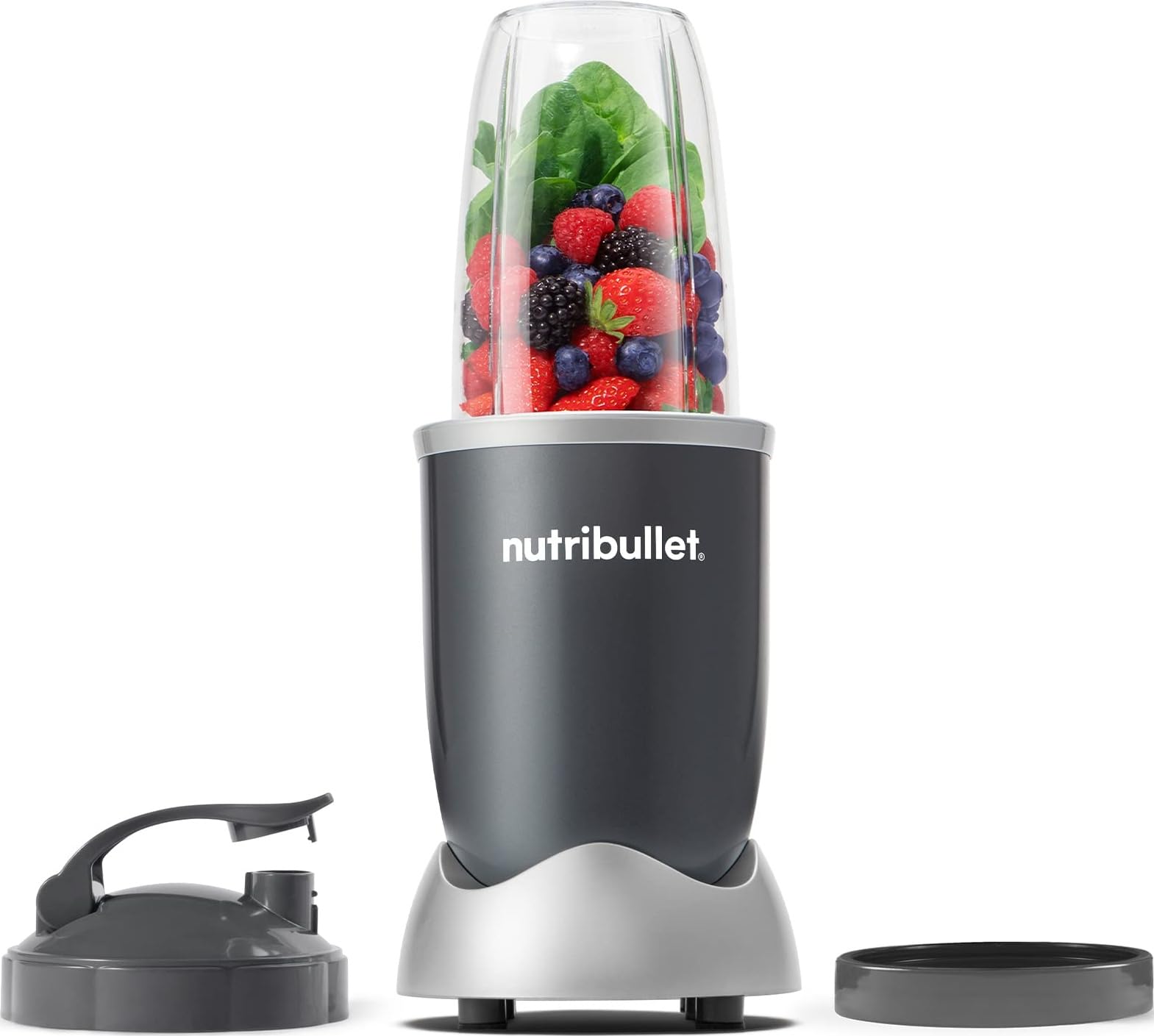 nutribullet® Personal Blender, 600W, 24oz Cup, 18 oz Cup, NBR-0601WM | 600-watt base blends smoothies, shakes & frozen drinks. Includes (2) Cups (1) Travel Lid. Dishwasher safe.