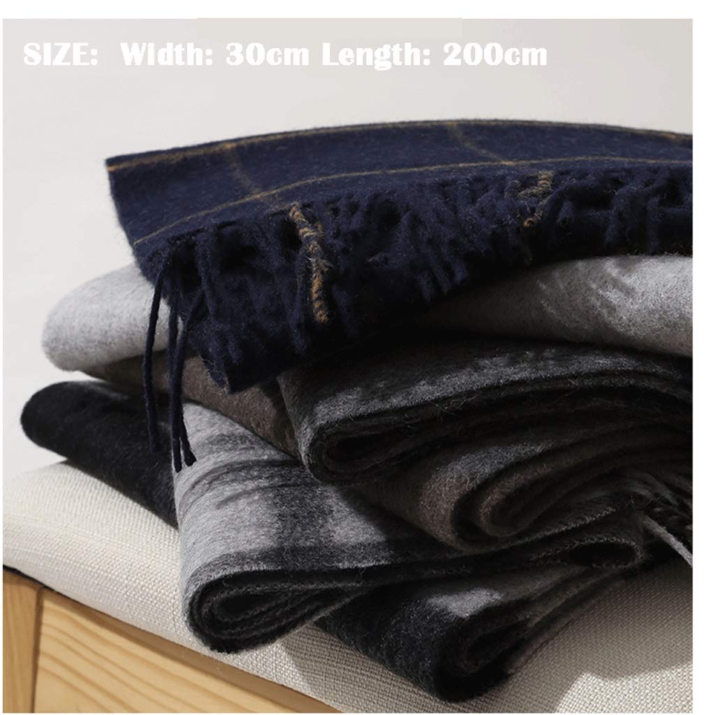 GLigeT Bufanda Bufandas for Hombre Bufanda a Cuadros de Cachemira clásica británica Otoño e Invierno Borla Larga Gruesa y cálida Abrigarse en Invierno (Color : B)